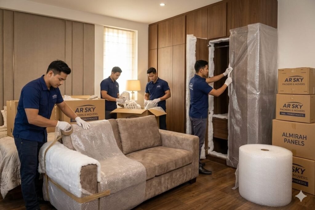 Packers and Movers in Delhi providing home shifting services safely Leving Room Packing Packers and Movers in Noida