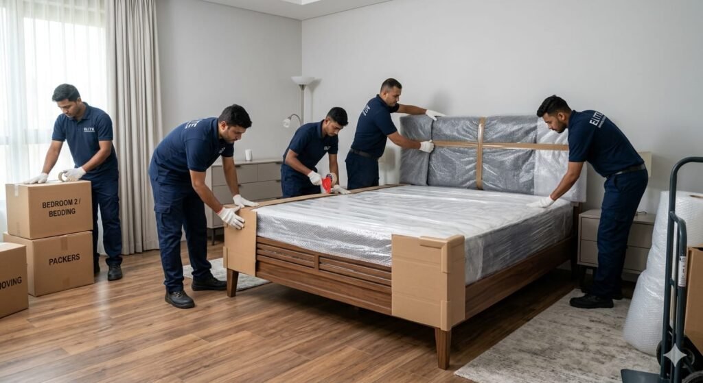 AR Sky Packers And Movers team Carefully Packing Boxes for home Shifting in Delhi
